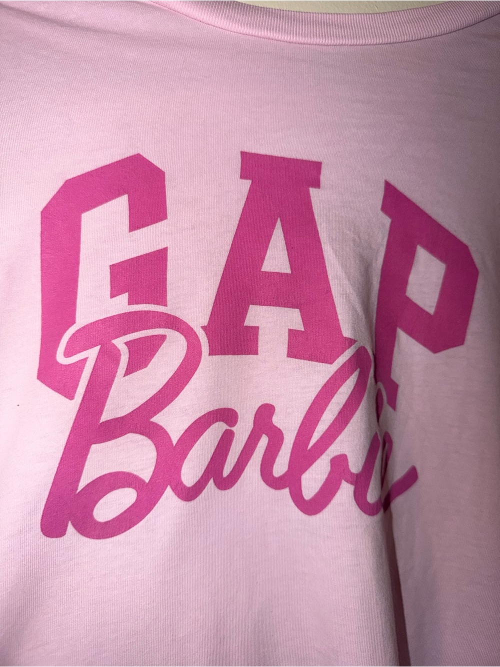 GAP Pink Graphic Tee with Hot Pink Barbie Script